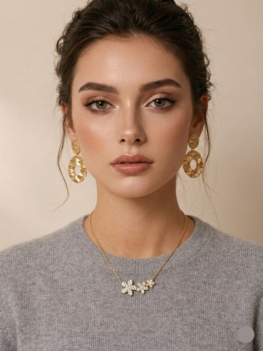 Gilded Flora Crystal Blossom Necklace