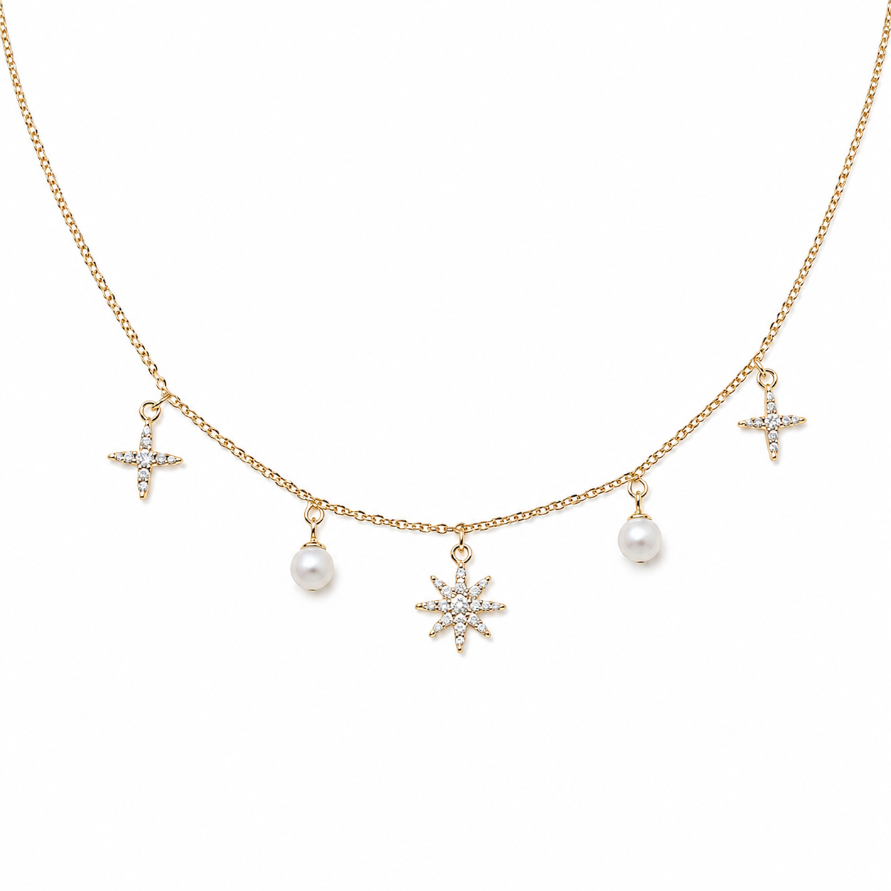 Midnight Stella Pearl Drop Necklace