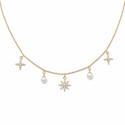 Midnight Stella Pearl Drop Necklace