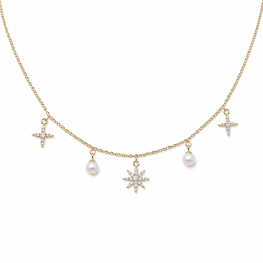 Midnight Stella Pearl Drop Necklace