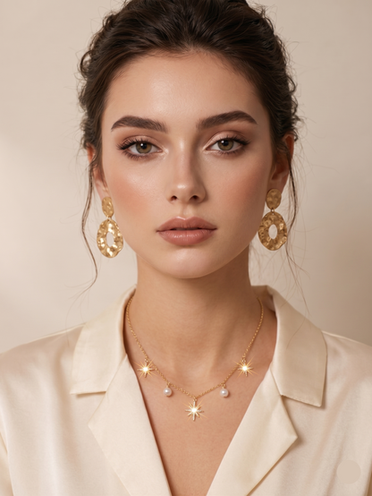 Midnight Stella Pearl Drop Necklace