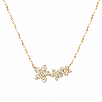 Gilded Flora Crystal Blossom Necklace